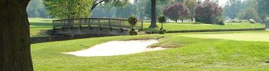 Putting green and bunker at Maplewood CC in NJ